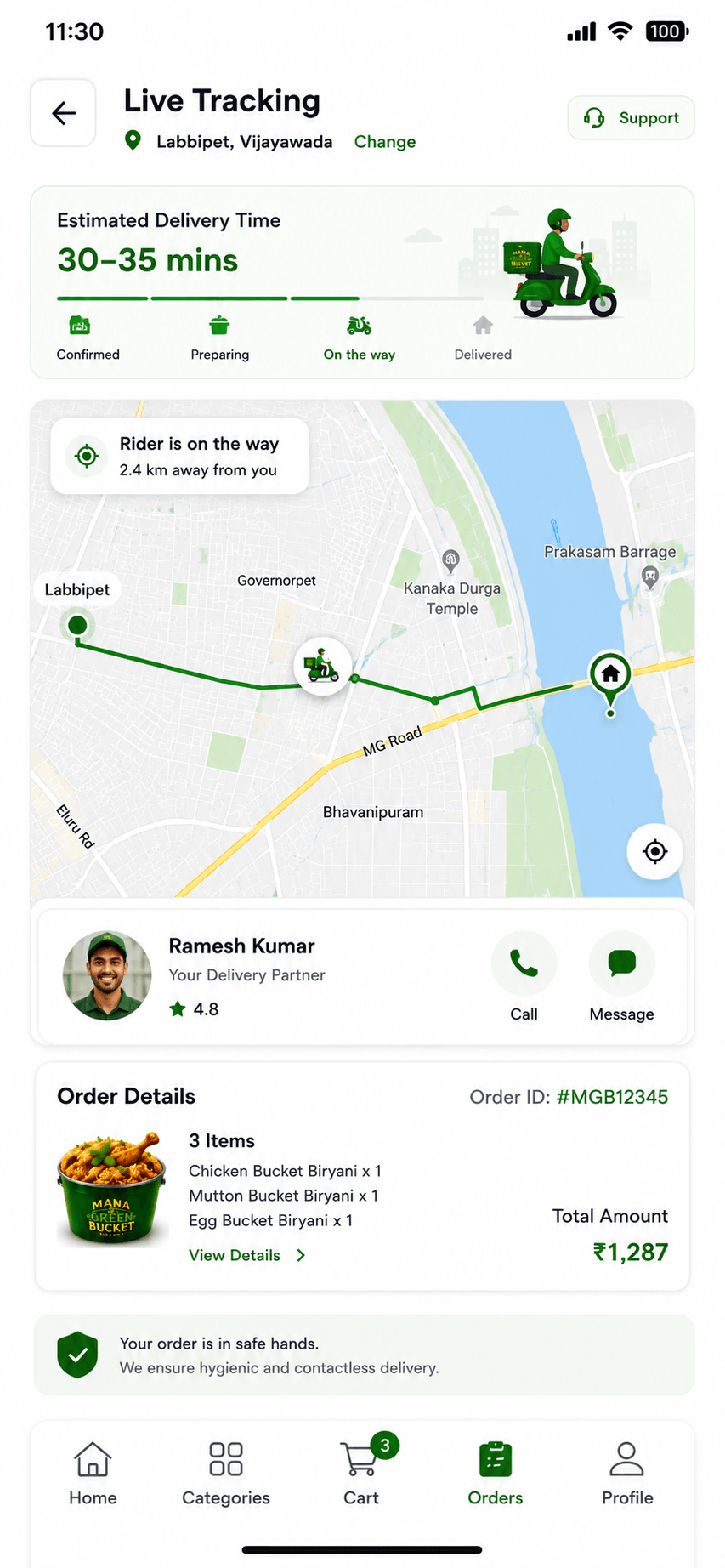 Live Tracking Screen